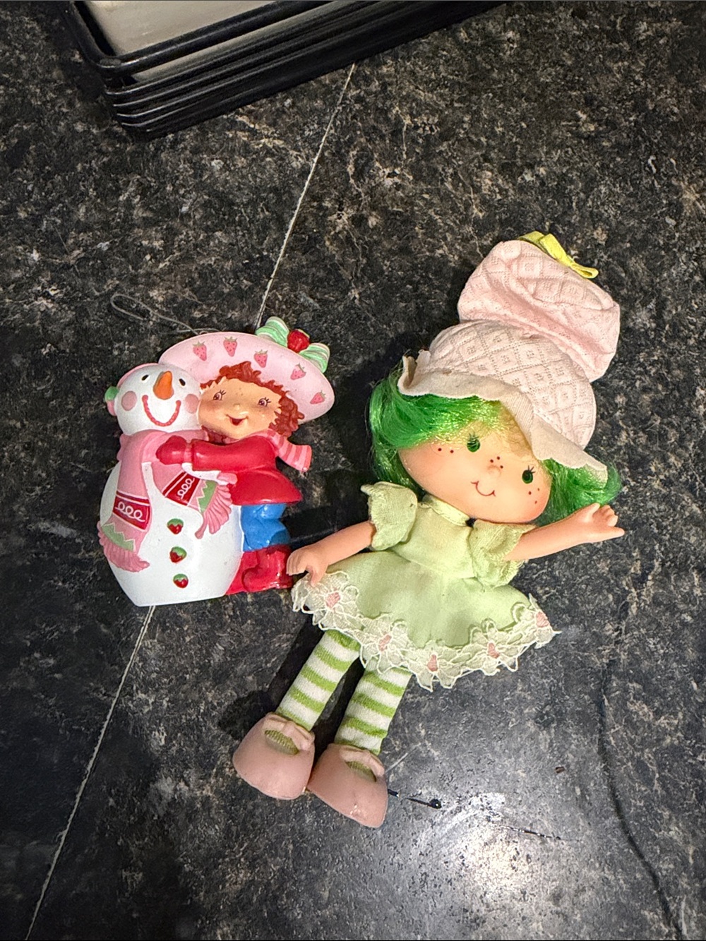 Vtg Strawberry Shortcake Doll 1980s Lime Chiffon and Parfait Parrot & Ornament